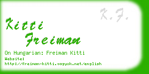 kitti freiman business card